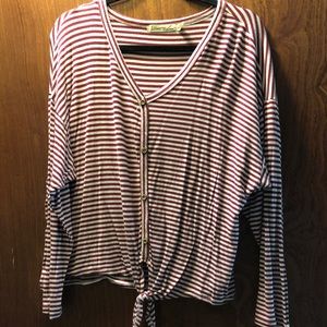 Striped red and white shirt